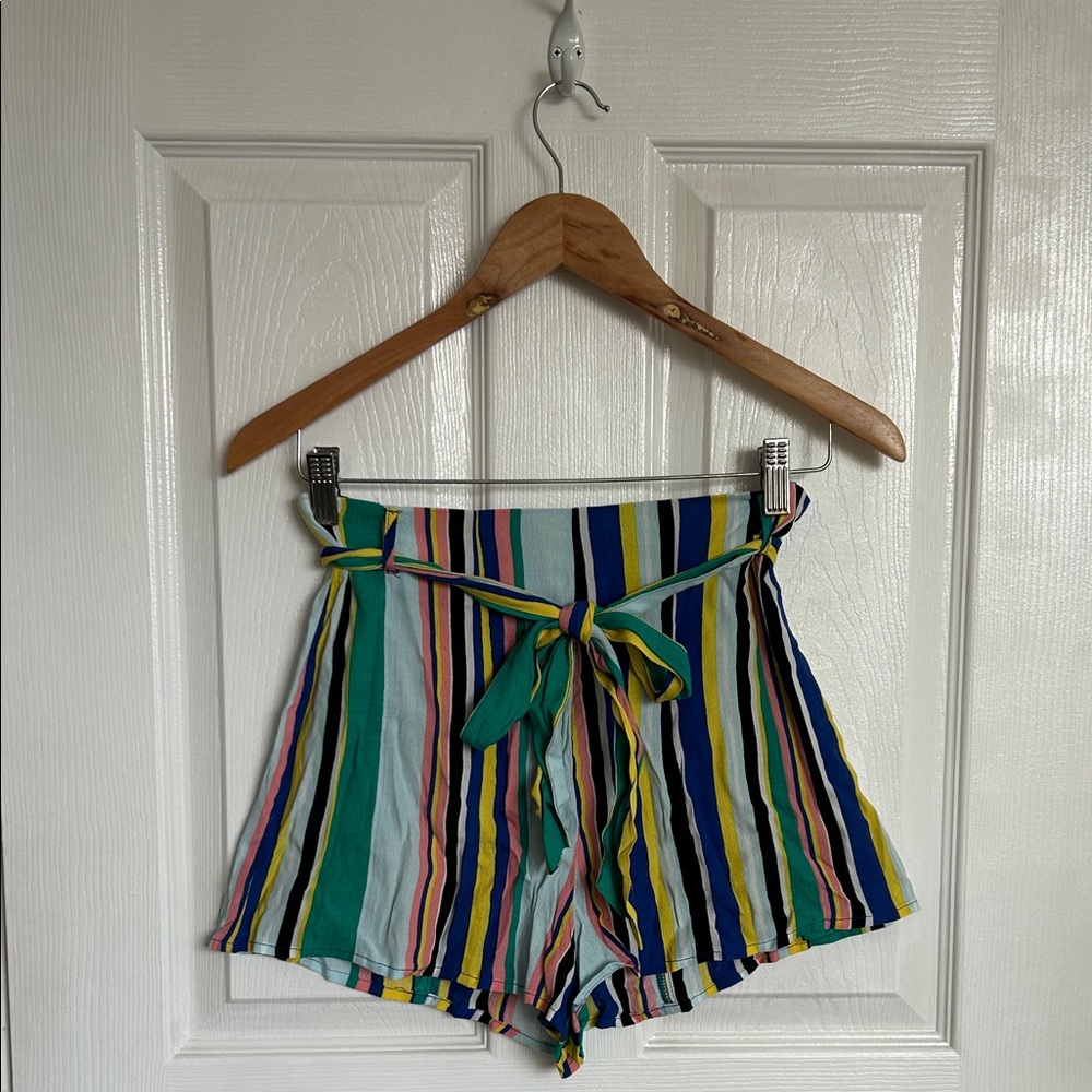 Forever 21 Multicolor Striped High Waist Shorts